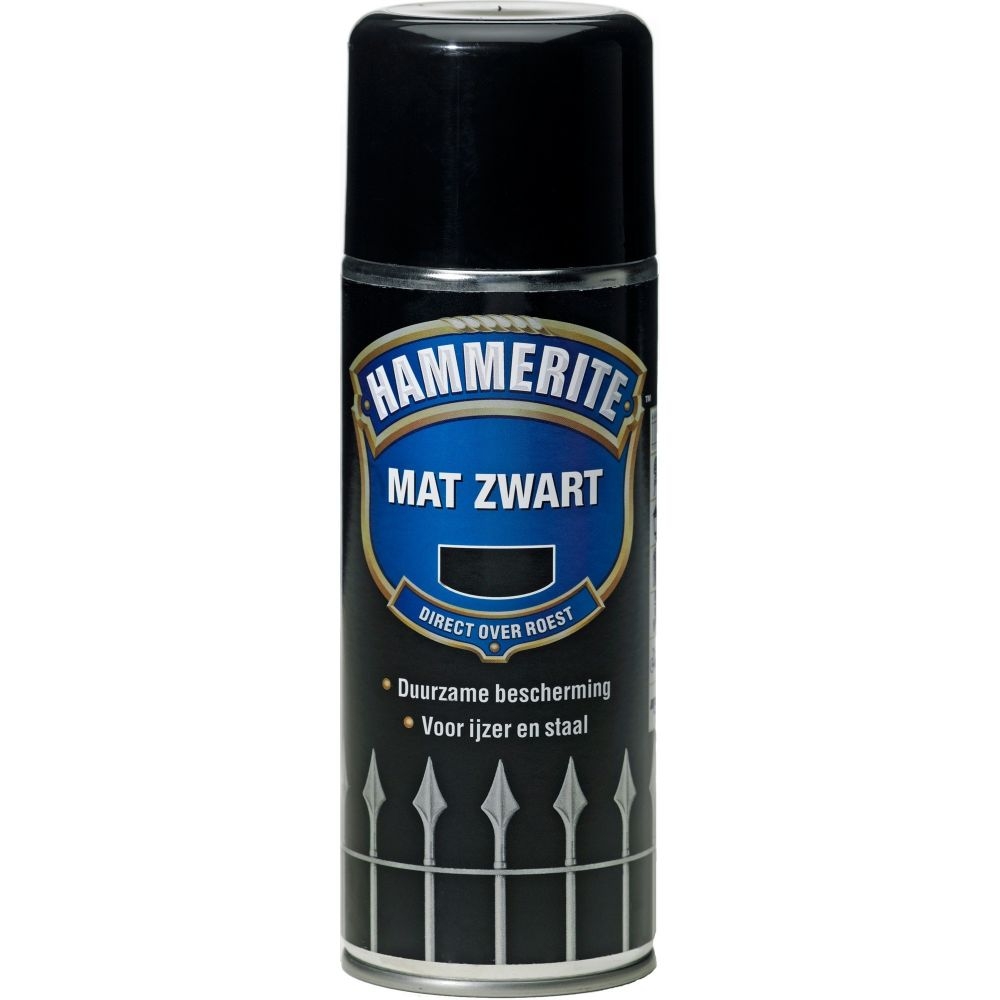 Hammerite Metaallak Mat Zwart Spuitbus 400 ml
