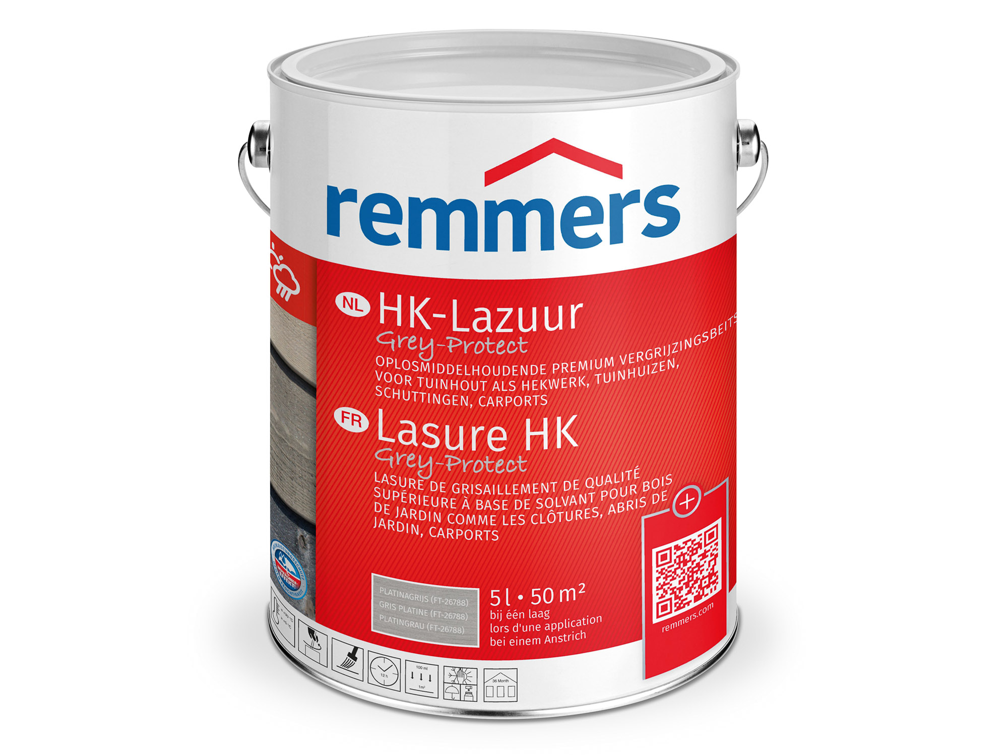 Remmers HK-Lazuur Grey Protect platinagrijs