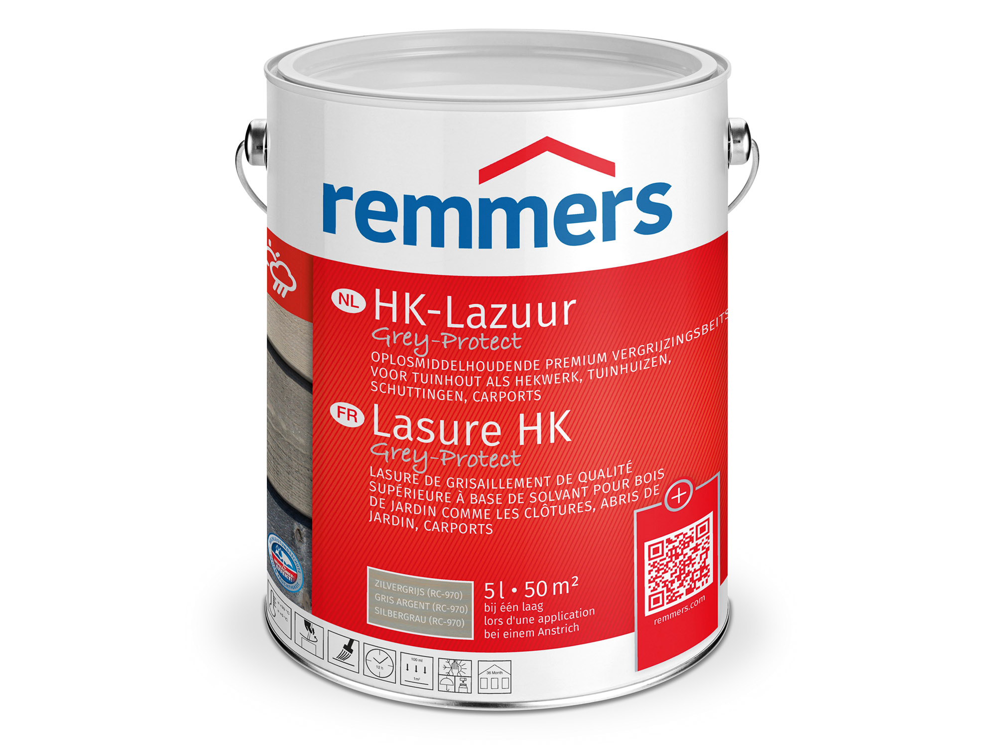 Remmers HK-Lazuur Grey Protect zilvergrijs